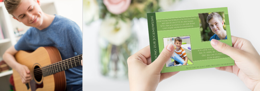 Einladungskarten zur Jugendweihe in vielen Farben Einladungen zur Jugendweihe in vielen Farben