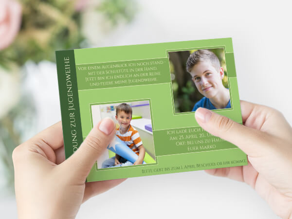 Einladungskarten zur Jugendweihe in vielen Farben Einladungen zur Jugendweihe in vielen Farben
