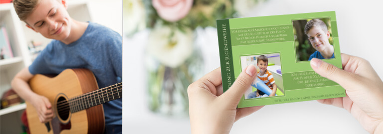 Einladungskarten zur Jugendweihe in vielen Farben Einladungen zur Jugendweihe in vielen Farben