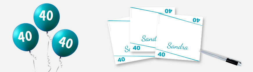 Tischkarten zum 40. Geburtstag