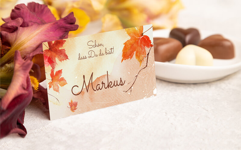 Tischkarten Herbst