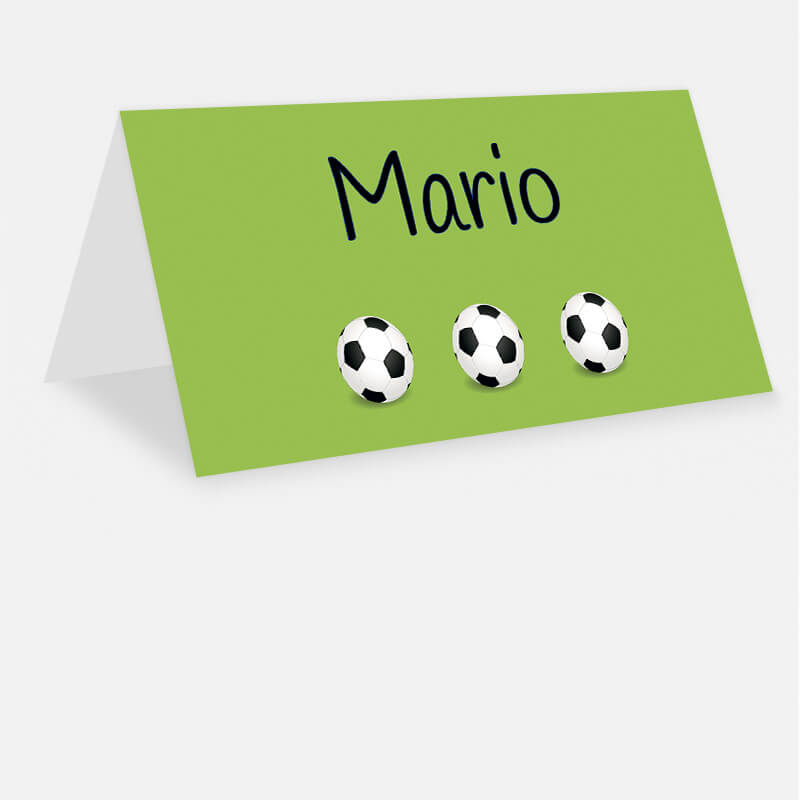Tischkarten mit Fußballmotiven